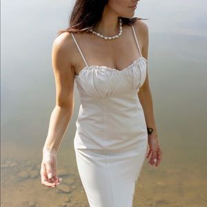 Corset Style Strapless Midi Dress for bride or date night